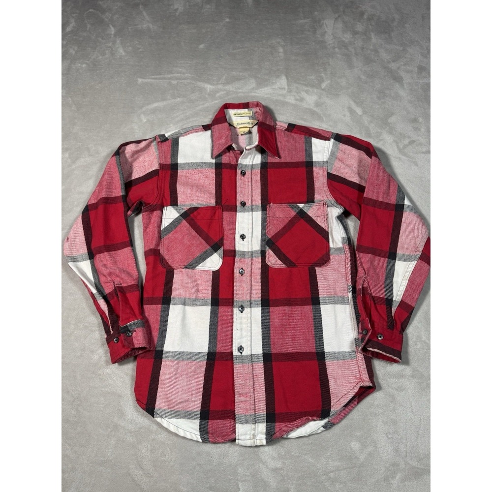 Vintage St Johns Bay Big Mac Flannel Shirt Size Small Red Cotton MADE IN USA